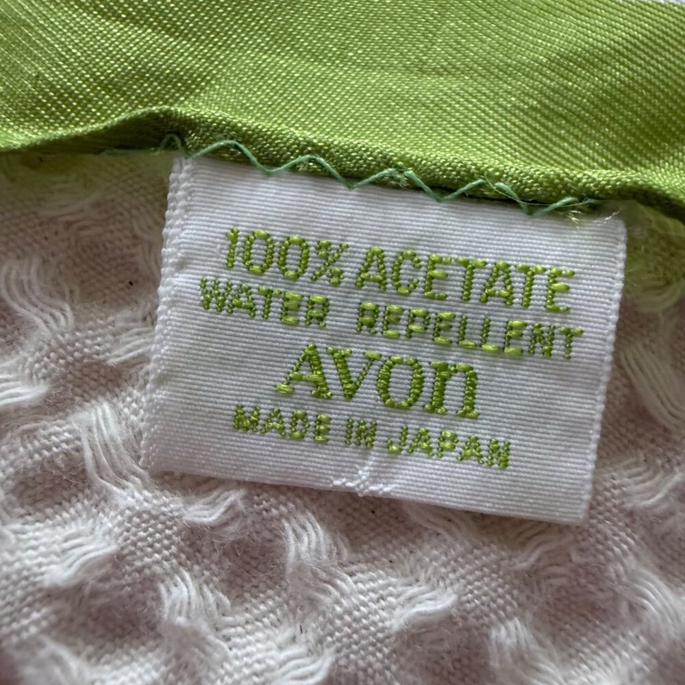 AVON SM Kent Women's Scarf Yellow Green Floral Square Water Repellent Vintage - Picture 4 of 6